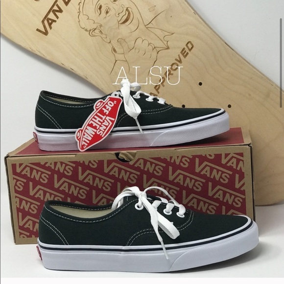 VANS Authentic Scarab Dark Green White W - Picture 2 of 7
